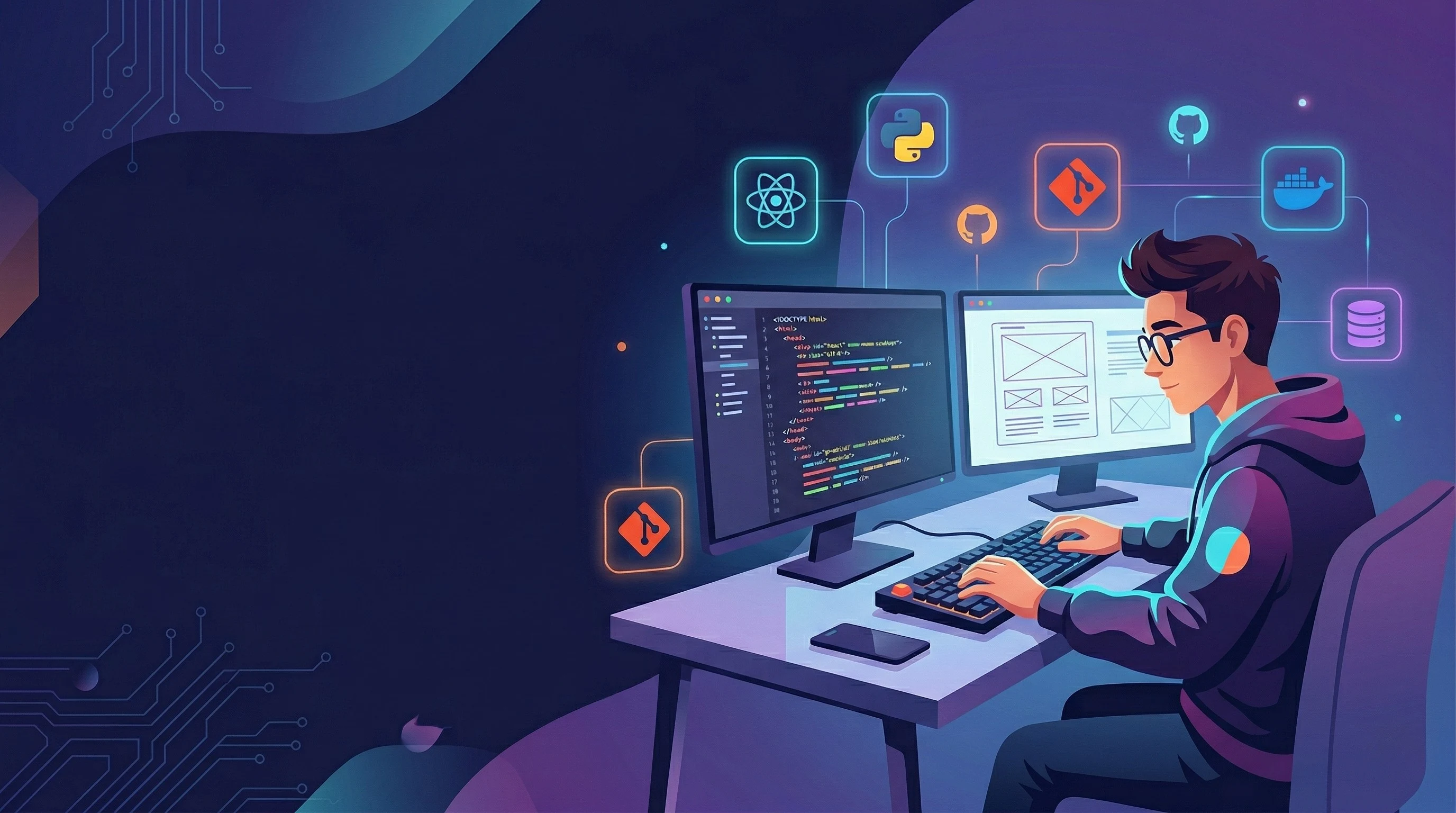 Developer workspace illustration